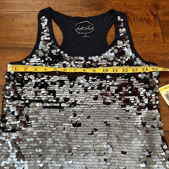 NWT International concepts Navy racer
back sequin tank top Size M - Picture 6 of 10